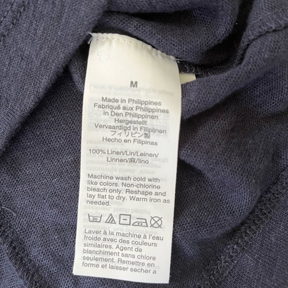 {J. Crew} Linen Ruffle Shell Shell Tank in Navy - Women's Medium - NWT - Picture 9 of 11